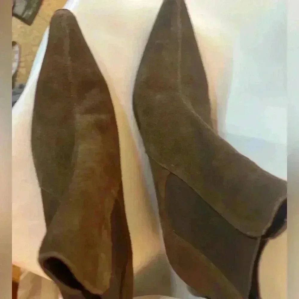 Brown Suede Ankle Boots Size 8 m - Picture 3 of 7
